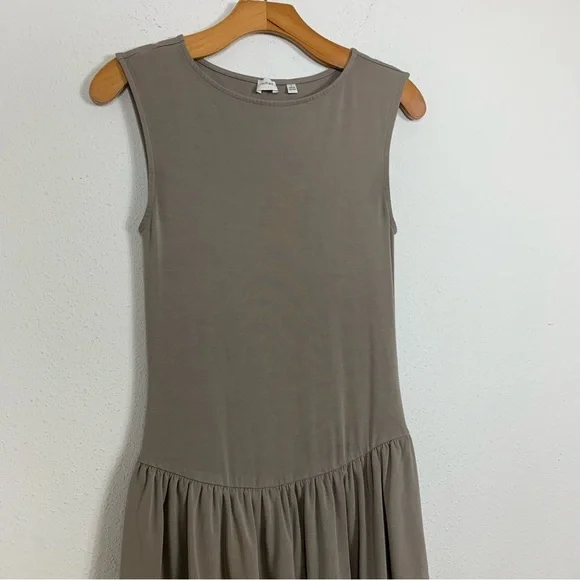 Aritzia Wilfred Sleeveless GoodLux Bloomsbury Mini Dress Brown Sz Small - Picture 2 of 7